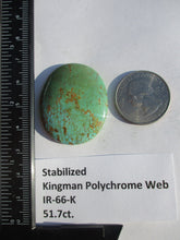 Load image into Gallery viewer, 51.7 ct (37x31x7 mm) Stabilized Kingman Polychrome Web Turquoise Cabochon Gemstone, IR 66