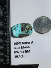 Load image into Gallery viewer, 26.4 ct. (29.5x19.5x5 mm) 100% Natural Blue Moon Turquoise Cabochon Gemstone # HW 63