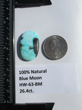 Load image into Gallery viewer, 26.4 ct. (29.5x19.5x5 mm) 100% Natural Blue Moon Turquoise Cabochon Gemstone # HW 63