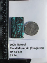 Load image into Gallery viewer, 53.4 ct. (37x23.5x5.5 mm) 100% Natural  Web Cloud Mountain (Hubei) Turquoise Cabochon Gemstone, # HX 68
