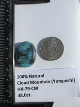 Load image into Gallery viewer, 38.0 ct. (26.5x21x8 mm) 100% Natural  Cloud Mountain (Hubei) Turquoise Cabochon Gemstone, # HX 79
