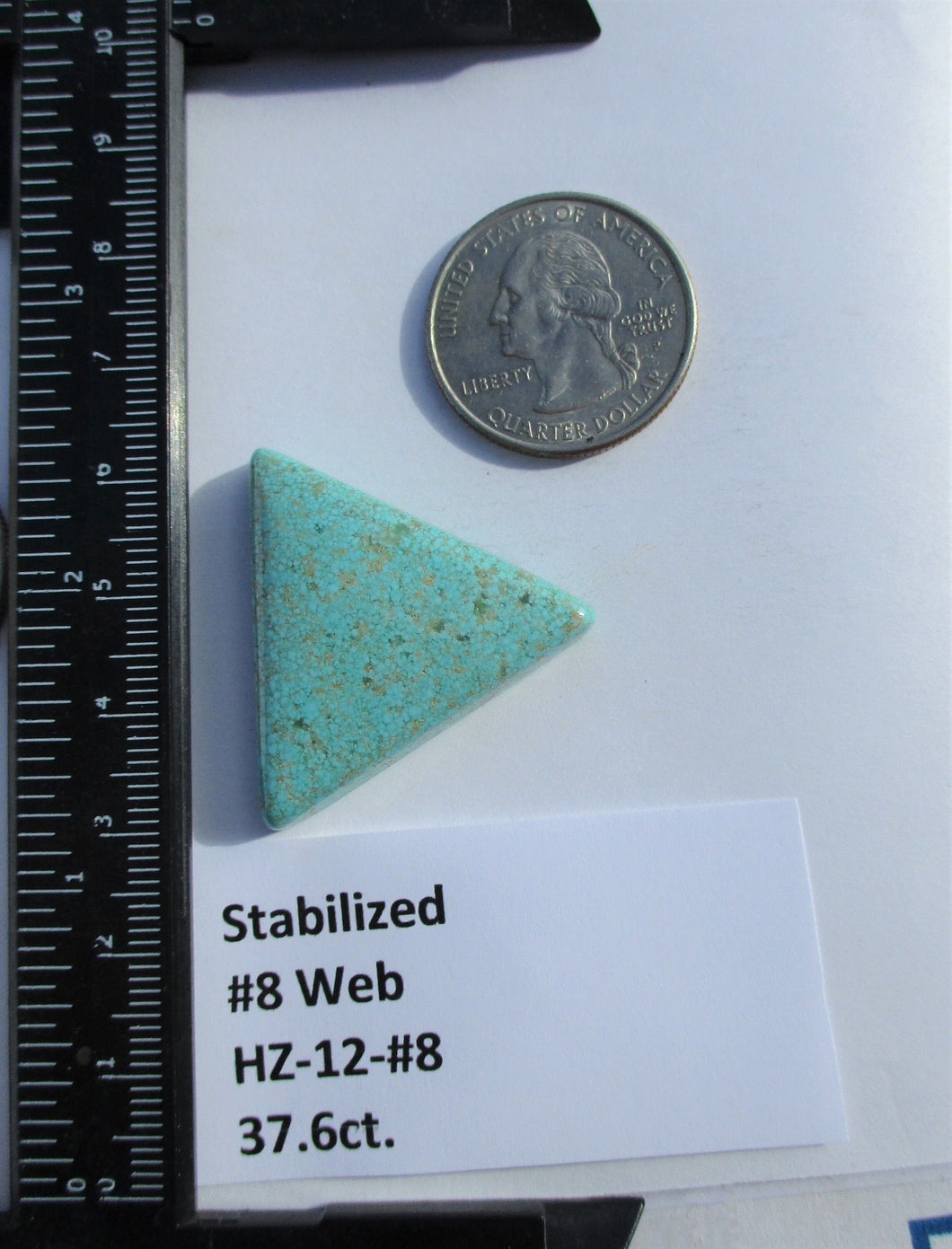 37.6 ct (34x29.5x7 mm) Stabilized Web #8 Turquoise, Cabochon Gemstone, HZ 12