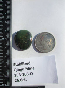26.6 ct. (24x21x6.5 mm) Stabilized Qingu Mine (Hubei) Turquoise Cabochon, Gemstone, 1EB 105