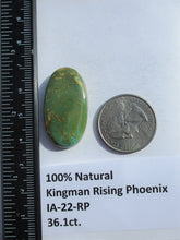 Load image into Gallery viewer, 36.1 ct. (34x18.5x6 mm) 100% Natural Kingman Rising Phoenix Turquoise Cabochon Gemstone, # IA 22