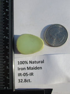 32.8 ct. (28x20.5x7.5 mm) 100% Natural Iron Maiden Turquoise Cabochon Gemstone, # IR 05