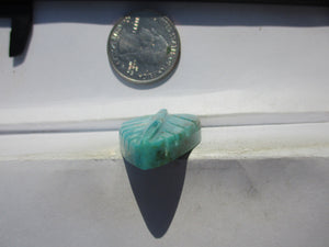 36.6 ct. (36x23x7 mm) Stabilized Kingman Turquoise Feather Cabochon Gemstone, # IZ 07