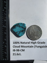 Load image into Gallery viewer, 21.6 ct. (23x21x5.5 mm) 100% Natural High Grade Web Cloud Mountain (Hubei) Turquoise Cabochon Gemstone, # IB 98