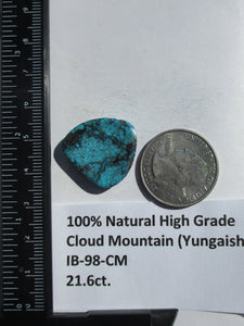 21.6 ct. (23x21x5.5 mm) 100% Natural High Grade Web Cloud Mountain (Hubei) Turquoise Cabochon Gemstone, # IB 98
