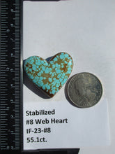 Load image into Gallery viewer, 55.1 ct (30x34x8 mm) Stabilized #8 Web Turquoise Heart Cabochon Gemstone, IF 23