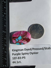 Load image into Gallery viewer, 44.1 ct. (29x21x8 mm) Pressed/Dyed/Stabilized Kingman Purple Spiny Oyster Turquoise Cabochon, Gemstone, 1EF 83