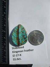 Load image into Gallery viewer, 55.0 ct. (34x26x8 mm) Stabilized Kingman Turquoise Feather Cabochon Gemstone, # IZ 17