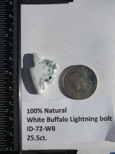 Load image into Gallery viewer, 25.5 ct (30x19.5x6 mm) 100% Natural White Buffalo Lightning Bolt Cabochon Gemstone, # ID 72