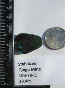 29.4 ct. (29x22x5 mm) Stabilized Qingu Mine (Hubei) Turquoise Cabochon, Gemstone, 1EB 78