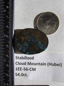 54.0 ct. (34.5x27x6.5 mm) Stabilized Cloud Mountain (Hubei) Turquoise  Cabochon, Gemstone, # 1EE 56
