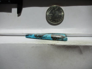 27.9 ct (52x17.5x5 mm) Stabilized Kingman Turquoise Designer Heart Cabochon Gemstone, # IC 36