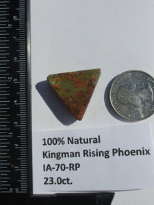 23.0 ct. (26x22x6 mm) 100% Natural Kingman Rising Phoenix Turquoise Cabochon Gemstone, # IA 70