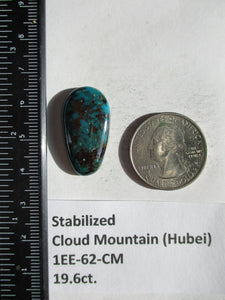 19.6 ct. (27.5x15x6 mm) Stabilized Cloud Mountain (Hubei) Turquoise  Cabochon, Gemstone, # 1EE 62