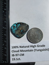 Load image into Gallery viewer, 19.1 ct. (28x24x3.5 mm) 100% Natural High Grade Web Cloud Mountain (Hubei) Turquoise Cabochon Gemstone, # IB 97