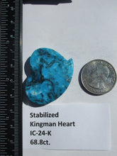 Load image into Gallery viewer, 68.8 ct (30x32.5x7 mm) Stabilized Kingman Turquoise Designer Heart Cabochon Gemstone, # IC 24