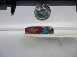 57.5 ct. (36x16x8.5 mm) Pressed/Dyed/Stabilized Kingman Purple Spiny Oyster Turquoise Cabochon, Gemstone, 1EF 84
