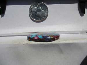 40.5 ct. (34x24x5 mm) Pressed/Dyed/Stabilized Kingman Purple Spiny Oyster Turquoise Cabochon, Gemstone, # 1EF 76