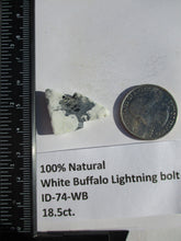 Load image into Gallery viewer, 18.5 ct (29x20x5 mm) 100% Natural White Buffalo Lightning Bolt Cabochon Gemstone, # ID 74