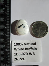 Load image into Gallery viewer, 26.2 ct (23x20x7 mm) 100% Natural White Buffalo Cabochon Gemstone, # 1DE 070