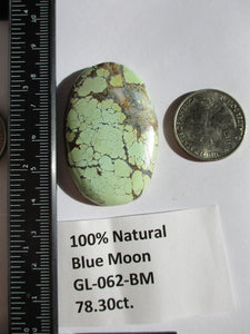 78.3 ct. (47.5x32x7.5 mm) 100% Natural Web Blue Moon Turquoise Cabochon Gemstone # GL 062
