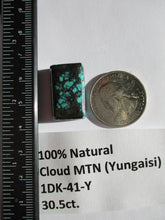 Load image into Gallery viewer, 30.5 ct. (26x21x5.5 mm) 100% Natural Cloud Mountain (Yungaisi) Turquoise  Cabochon, Gemstone, # 1DK 41
