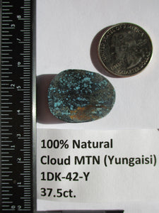 37.5 ct. (28x22.5x7 mm) 100% Natural Cloud Mountain (Yungaisi) Turquoise  Cabochon, Gemstone, # 1DK 42