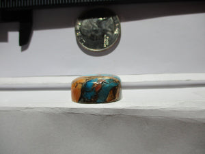 43.5 ct. (22x19x10 mm) Pressed/Stabilized Kingman Spiny Oyster Turquoise Cabochon, Gemstone, # 1DN 39