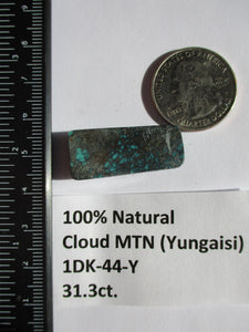 31.3 ct. (30.5x13.5x7 mm) 100% Natural Web Cloud Mountain (Yungaisi) Turquoise  Cabochon, Gemstone, # 1DK 44