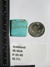 Load image into Gallery viewer, 38.7 ct (27.5x27.5x5.5 mm) Stabilized Web #8 Turquoise, Cabochon Gemstone, # IF 82