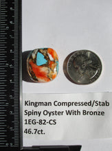 Load image into Gallery viewer, 46.7 ct. (23.5x22x9.5 mm) Pressed/Stabilized Kingman Spiny Oyster Turquoise Cabochon, Gemstone, 1EG 82