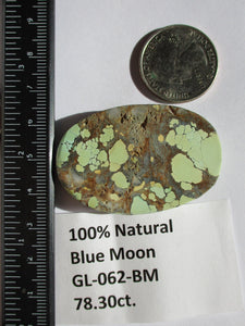 78.3 ct. (47.5x32x7.5 mm) 100% Natural Web Blue Moon Turquoise Cabochon Gemstone # GL 062