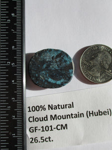 26.5 ct. (27x23x5 mm) 100% Natural Cloud Mountain (Hubei) Turquoise, Cabochon, Gemstone, # GF 101