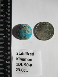 23.0 ct (21x20x8 mm) Stabilized Kingman Turquoise Cabochon Gemstone, # 1DL 90