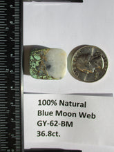 Load image into Gallery viewer, 36.8 ct. (23x19x9 mm) 100% Natural Web Blue Moon Turquoise Cabochon Gemstone # GY 62