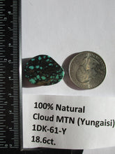 Load image into Gallery viewer, 18.6 ct. (24x19x5 mm) 100% Natural Cloud Mountain (Yungaisi) Turquoise  Cabochon, Gemstone, # 1DK 61