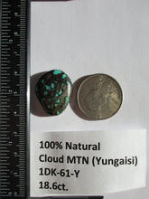 Load image into Gallery viewer, 18.6 ct. (24x19x5 mm) 100% Natural Cloud Mountain (Yungaisi) Turquoise  Cabochon, Gemstone, # 1DK 61
