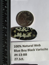 Load image into Gallery viewer, 27.1 ct. (36x19x4.5 mm) Natural Blue Boy Black Variscite Cabochon Gemstone, # JH 13