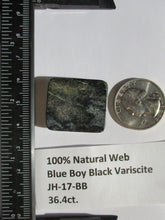 Load image into Gallery viewer, 36.4 ct. (27x19x6 mm) Natural Blue Boy Black Variscite Cabochon Gemstone, # JH 17
