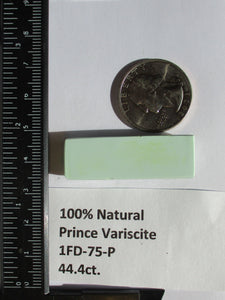 44.4 ct. (41x18.5x8 mm) Natural Prince Variscite Cabochon Gemstone, # 1FD 75