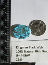 Load image into Gallery viewer, 26.5 ct. (26x21x6 mm) Natural High Grade Kingman Black Web Turquoise Cabochon Gemstone, # JI 44