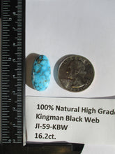 Load image into Gallery viewer, 16.2 ct. (23x12x6.5 mm) Natural High Grade Kingman Black Web Turquoise Cabochon Gemstone, # JI 59