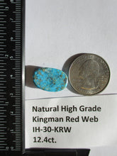 Load image into Gallery viewer, 12.4 ct. (19.5x13x6 mm) 100% Natural High Grade Kingman Red Web Turquoise Cabochon Gemstone, # IH 30