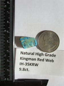 9.8 ct. (16x13x5 mm) 100% Natural High Grade Kingman Red Web Turquoise Cabochon Gemstone, # IH 35