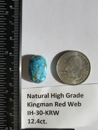 12.4 ct. (19.5x13x6 mm) 100% Natural High Grade Kingman Red Web Turquoise Cabochon Gemstone, # IH 30