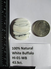 Load image into Gallery viewer, 43.9 ct. (32x28x5.5 mm) 100% Natural White Buffalo Cabochon Gemstone # HI 01