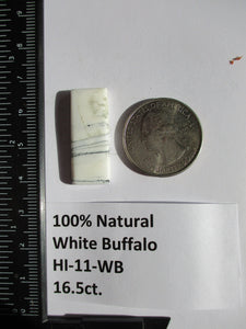 16.5 ct. (30x12x4 mm) 100% Natural White Buffalo Cabochon Gemstone # HI 10